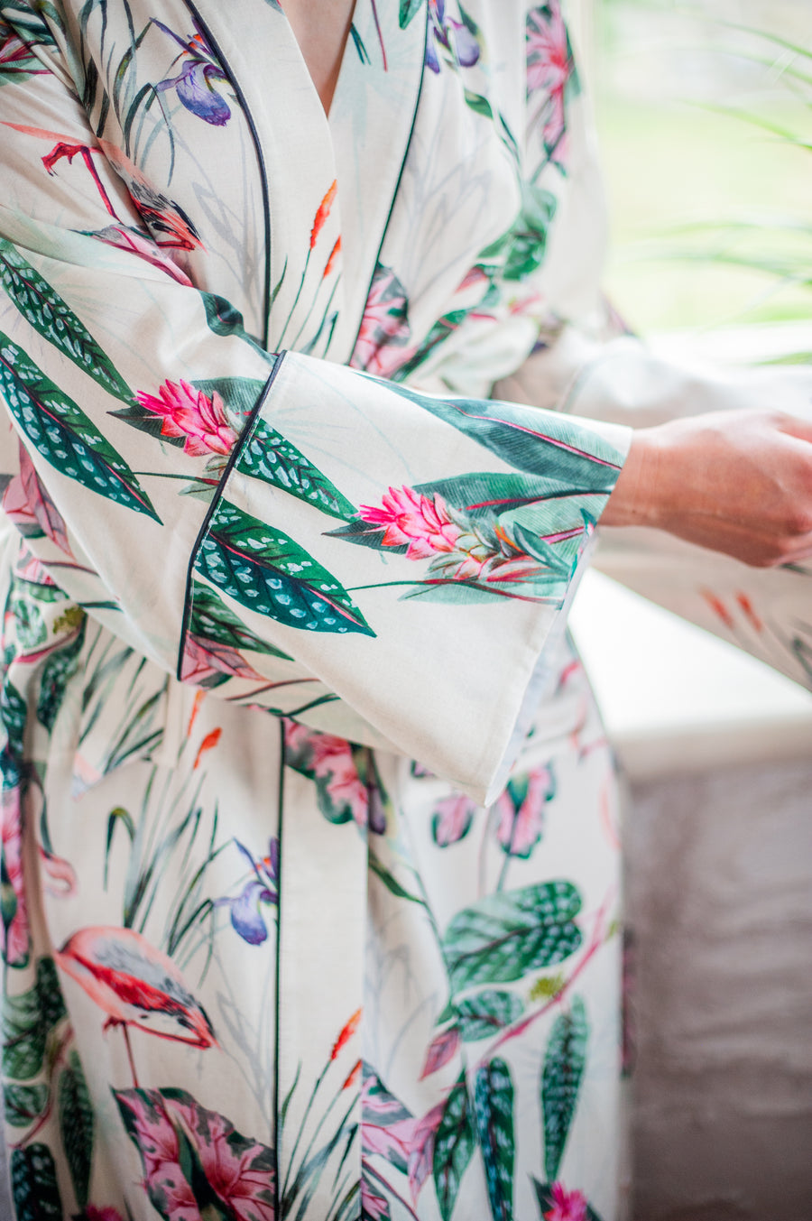 Luxury Unisex Silk Blend Kimono Robe Handmade in Bali