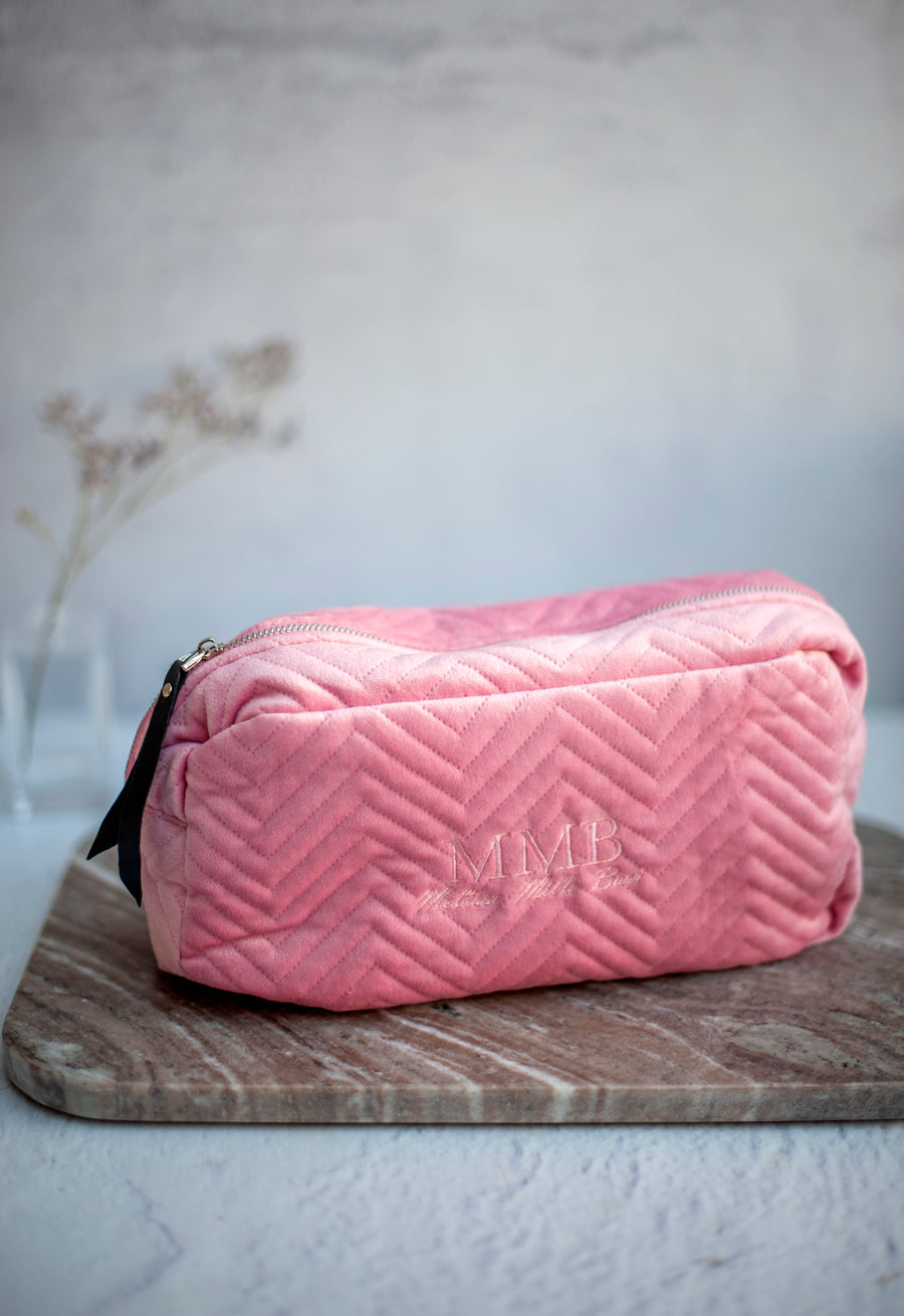 Pink Velvet Cosmetic Bag